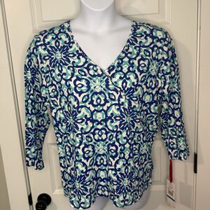 NWOT Ruby Rd. Pullover Sequined V-Neck 95% Cotton 5% Spandex Size XL ($44)